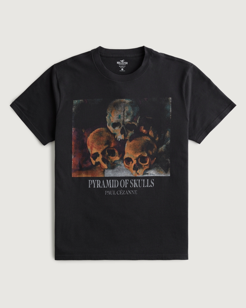 Men's Paul Cézanne Pyramid of Skulls Graphic Tee, Men's Tops