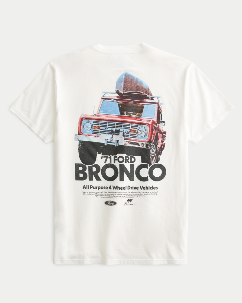 Abercrombie Fitch Shirt Women Small Gray Short Sleeve Graphic Ford Bronco  -Matic