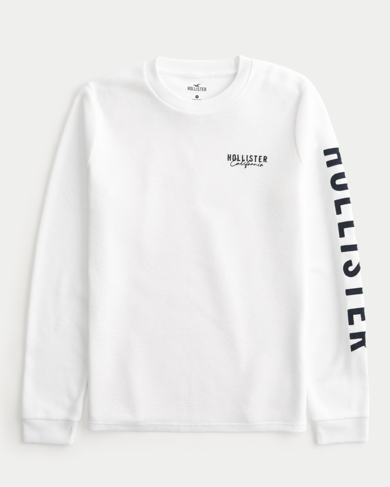 Long-Sleeve Logo Graphic Waffle T-Shirt