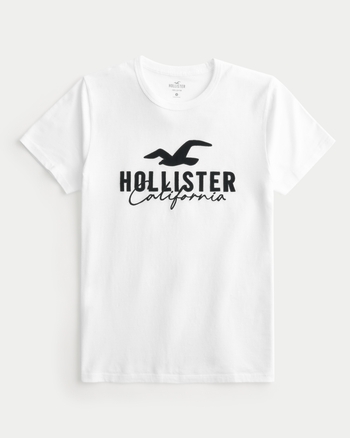 Hollister Cotton Logo Graphic Tee in Red for Men