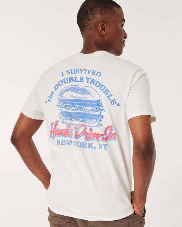Relaxed Heavyweight Hank's Drive-In Graphic Tee, Off White