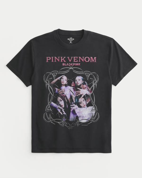 Relaxed BLACKPINK Graphic Tee, Black - Blackpink