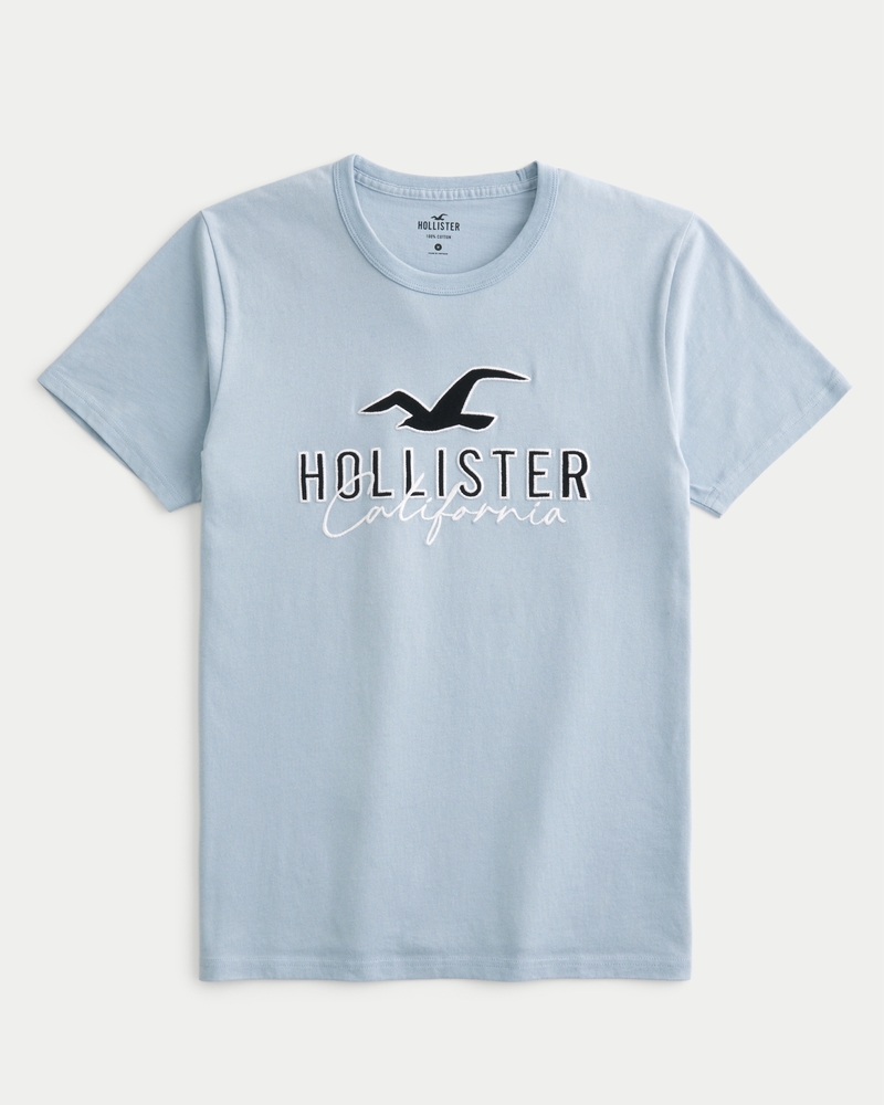 Hollister, Shirts, Hollister Ca Mens Henley Tee Blue Textured Shirt