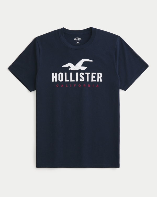 Cotton Logo Graphic Tee, Navy