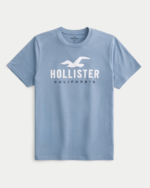 Cotton Logo Graphic Tee, Light Blue