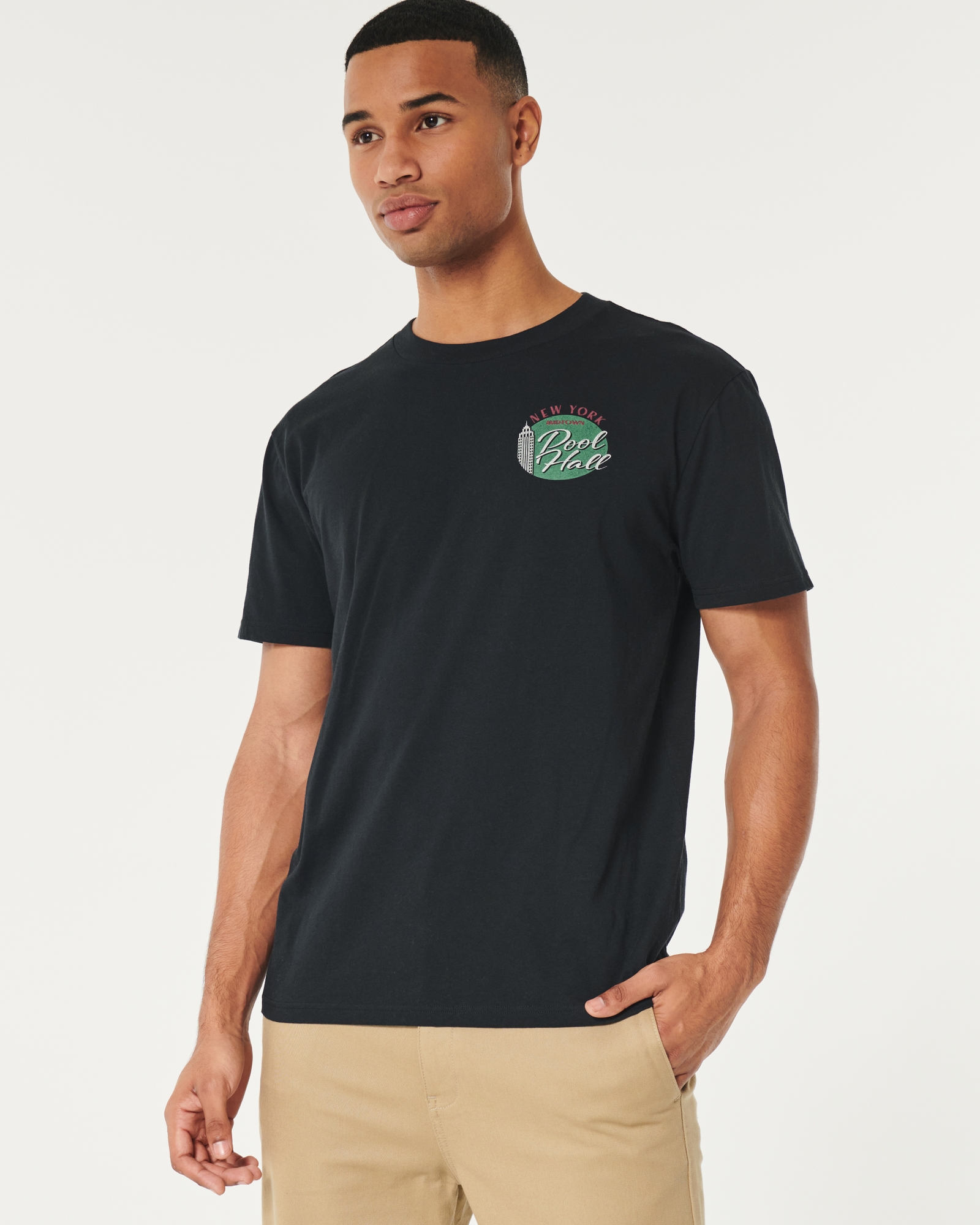 Hollister pop-smoke Graphic T-shirt Crew Neck Short Sleeve Size XL (B6)