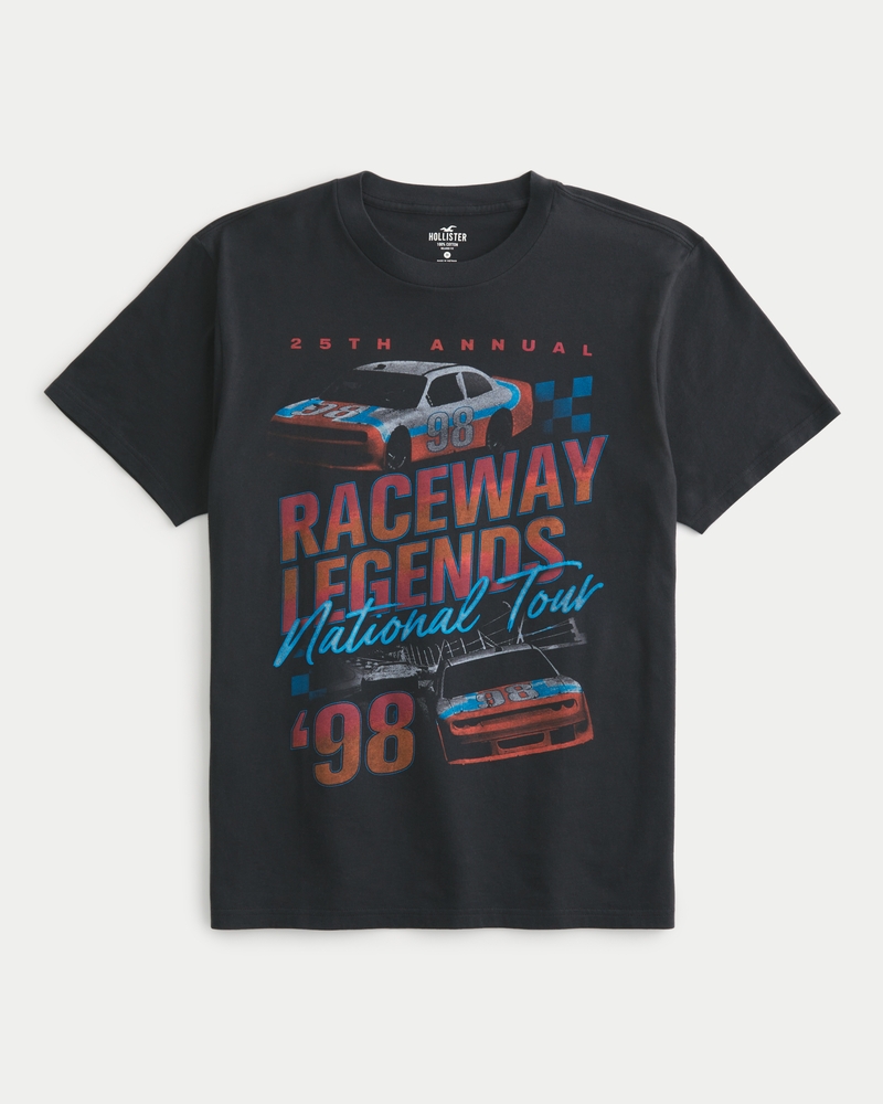 Men s Relaxed Raceway Legends Graphic Tee Men s Sale HollisterCo