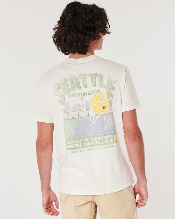 Relaxed Seattle Pickleball Graphic Tee, Cream