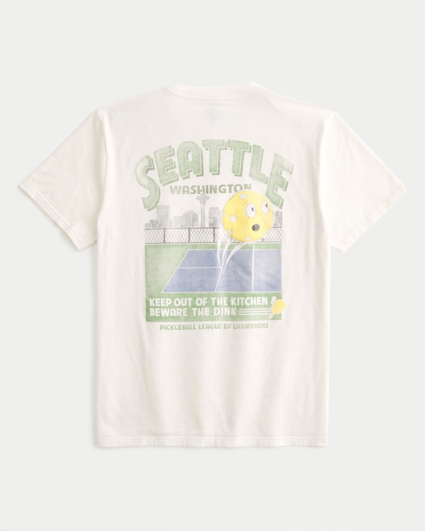Relaxed Seattle Pickleball Graphic Tee, Cream