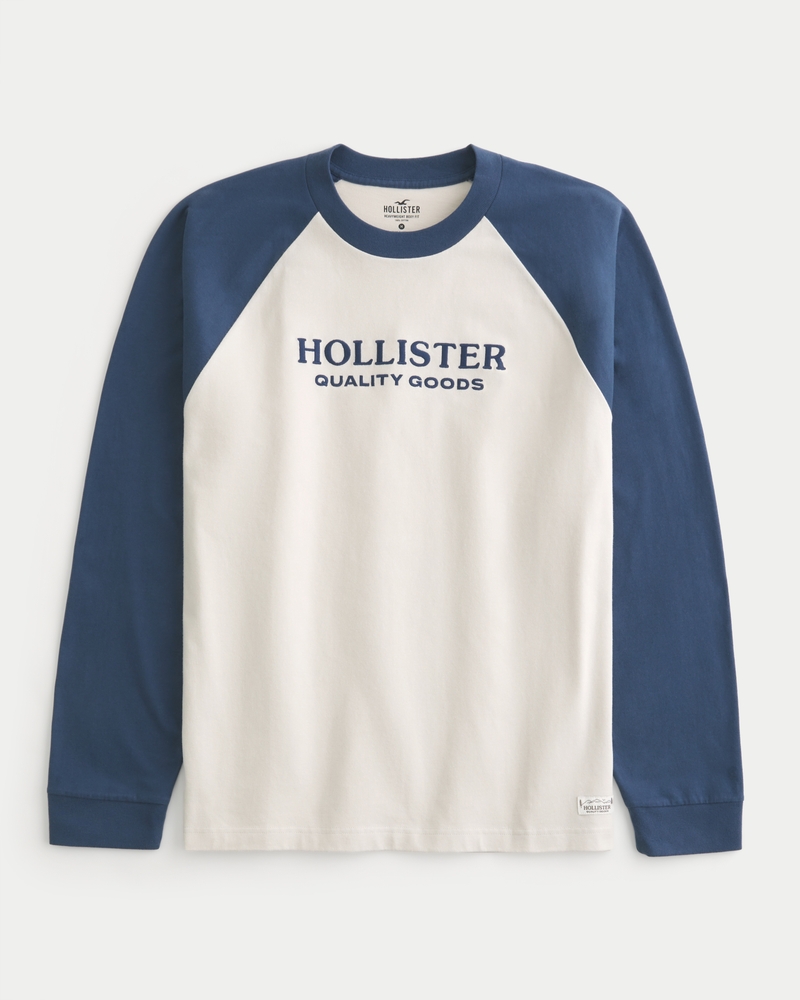 Hollister,Hollister Raglan Long Sleeve T-Shirt - WEAR