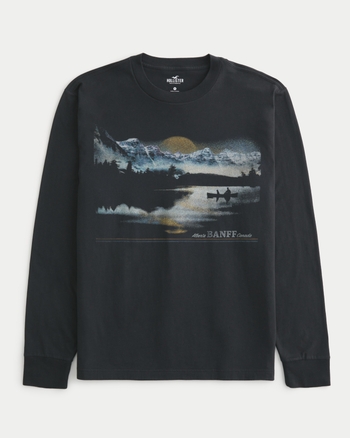 Men's Long-Sleeve Banff Canada Graphic Tee, Men's Tops