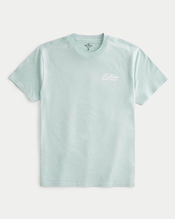 Hollister tech logo t-shirt in light blue