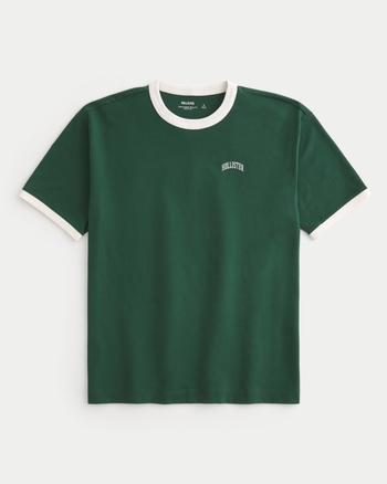 Men's Boxy Heavyweight Cotton Logo Graphic Ringer Tee | Men's Sale ...