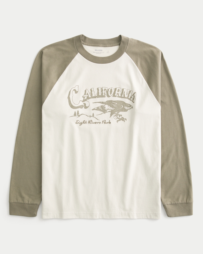 Men's Boxy Heavyweight Long-Sleeve California Graphic Tee Men's