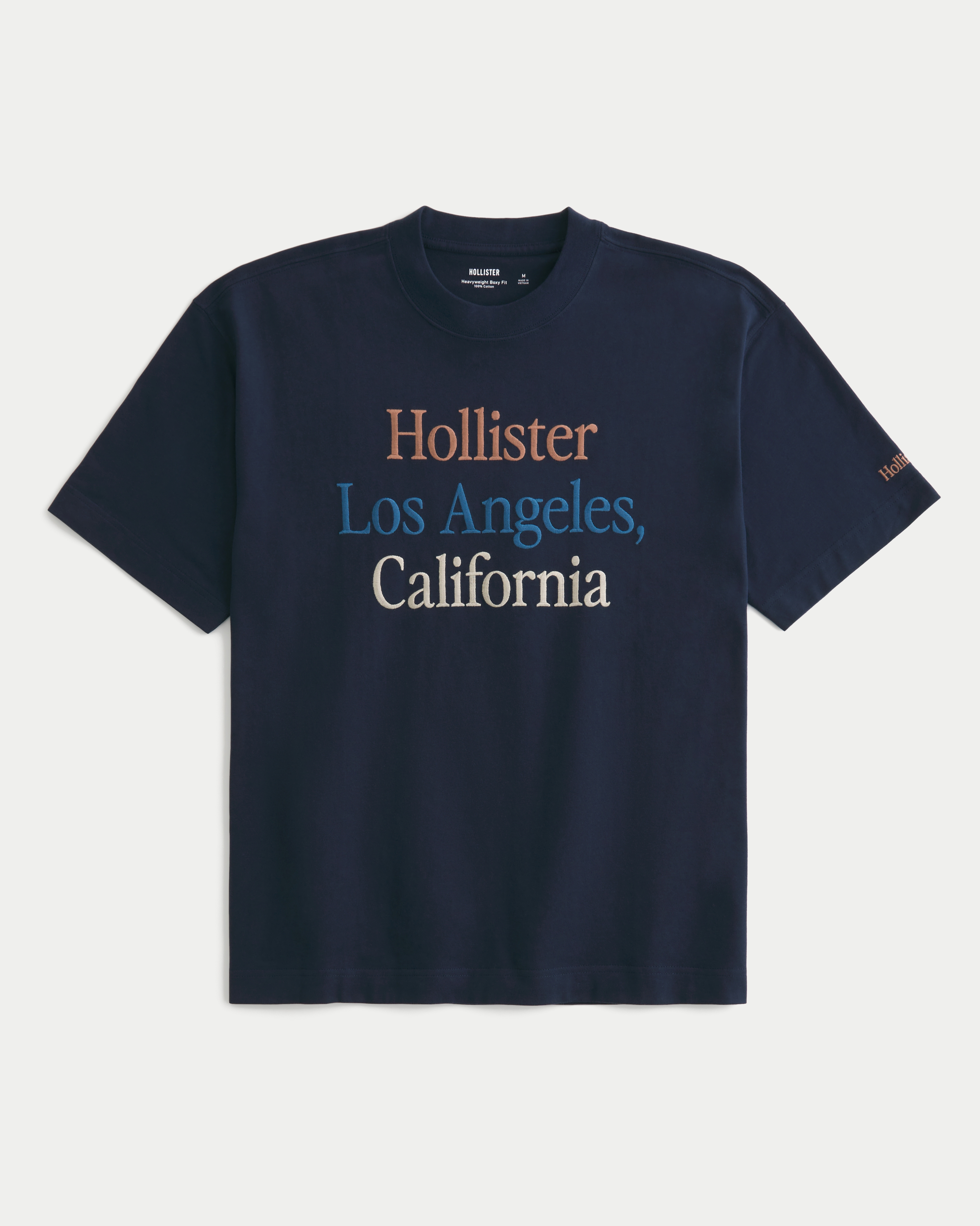 Men s Boxy Heavyweight Cotton Logo Graphic Tee Men s Sale HollisterCo