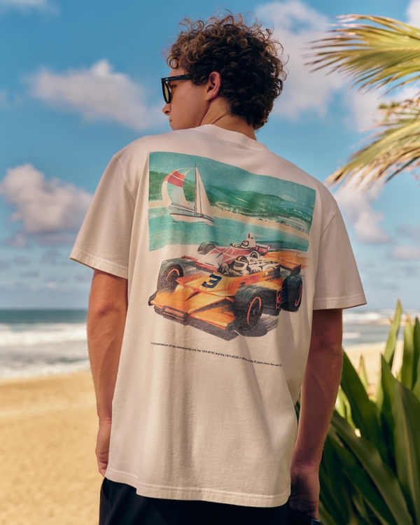 Relaxed McLaren Graphic Tee, Off White - 1974