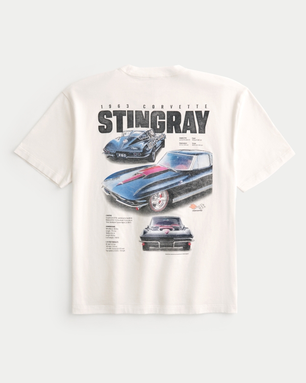 Boxy Corvette Stingray Graphic Tee, Off White Stingray