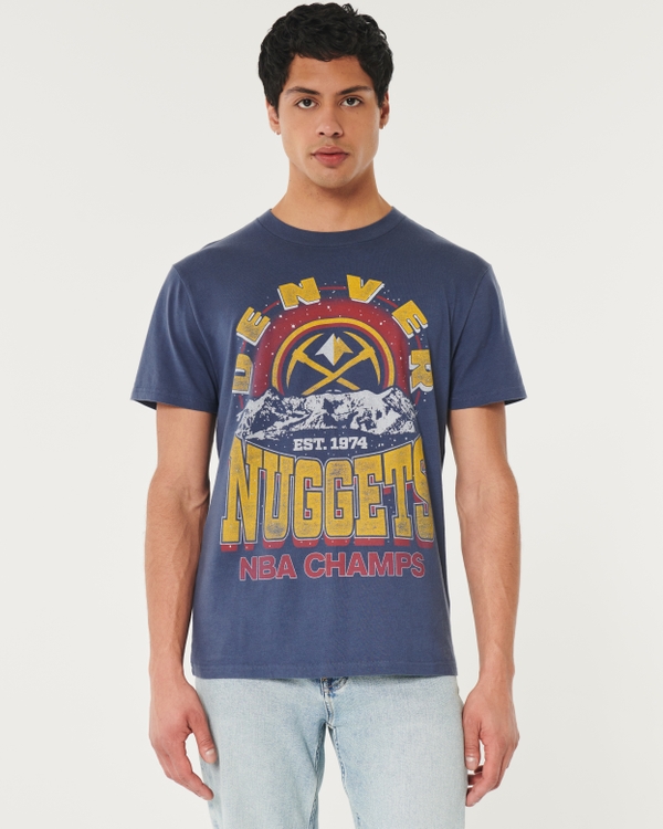 Relaxed Denver Nuggets Graphic Tee, Faded Navy