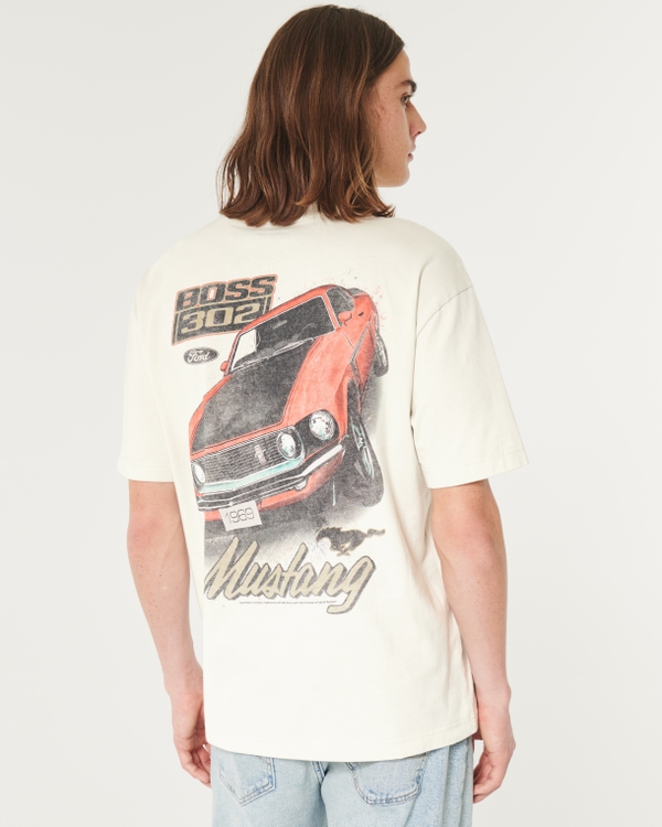 Boxy Ford Mustang Graphic Tee, Light Tan