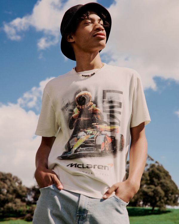 Relaxed McLaren Lando Norris LN4 Graphic Tee, Off White - Mclaren