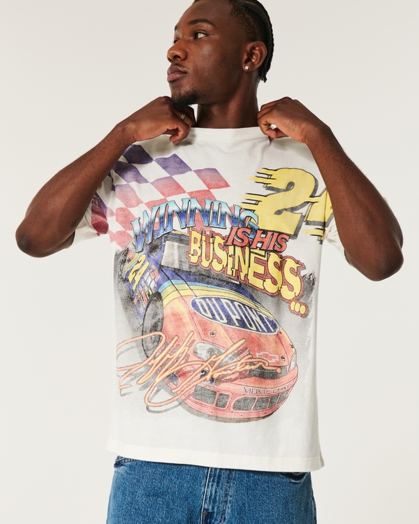 Relaxed NASCAR Jeff Gordon Graphic Tee, Cream