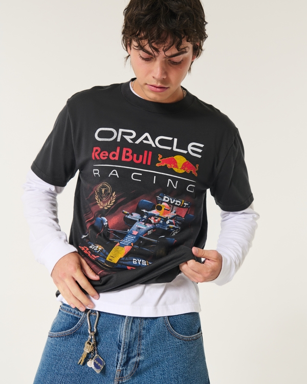 Relaxed Oracle Red Bull Racing Graphic Tee, Black