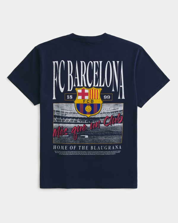 Relaxed FC Barcelona Graphic Tee, Navy Blue