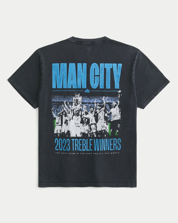 Relaxed Manchester City Graphic Tee, Black