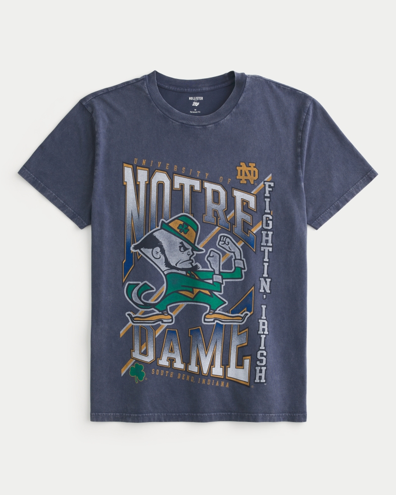 Men s Relaxed Notre Dame Fighting Irish Graphic Tee Men s Tops HollisterCo