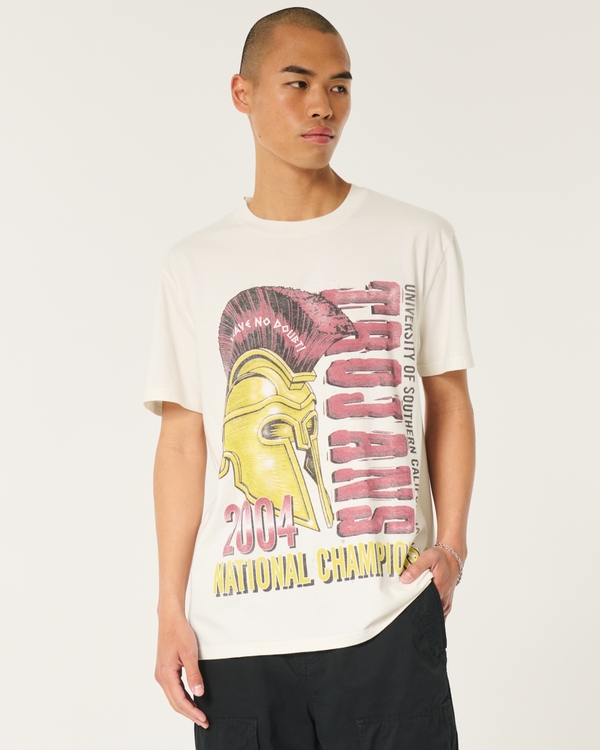 Relaxed USC Trojans Graphic Tee, Off White - Usc view 1