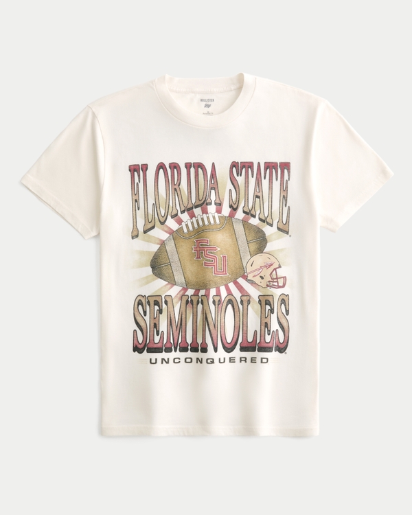 Relaxed Florida State Seminoles Graphic Tee, Cream - Fsu