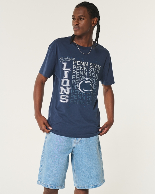 Relaxed Penn State Nittany Lions Graphic Tee, Navy - Psu