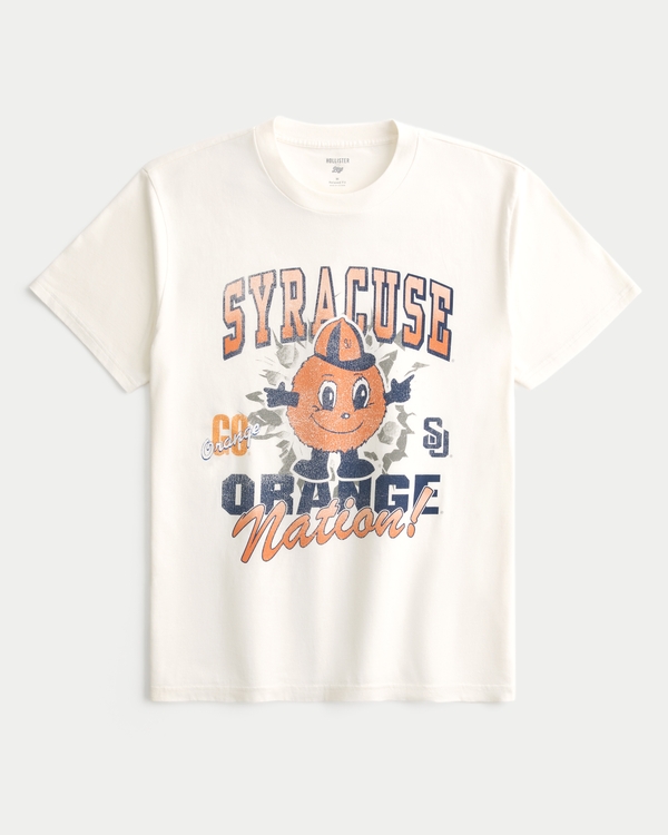 Relaxed Syracuse University Orange Graphic Tee, Off White - Syracuse