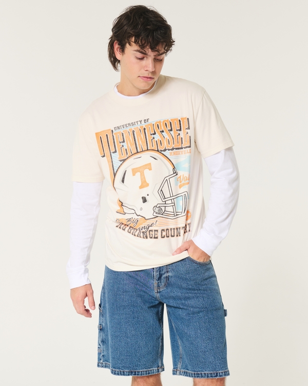 Relaxed University of Tennessee Graphic Tee, Cream - Ut