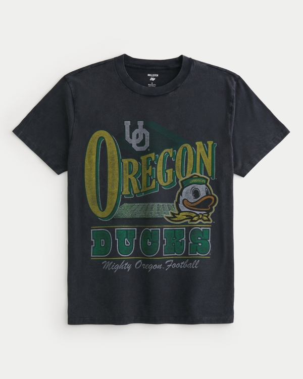 Relaxed University of Oregon Ducks Graphic Tee, Washed Black - Oregon