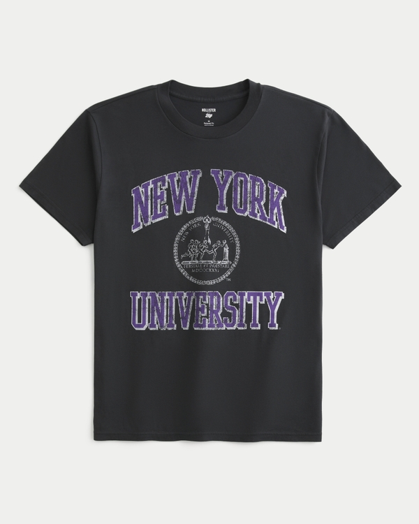 Relaxed New York University Graphic Tee, Black - Nyu