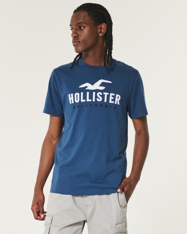 Camiseta hollister azul sale