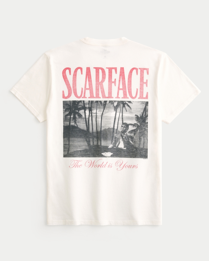 Men s Relaxed Scarface Graphic Tee in Cream Size XS from Hollister