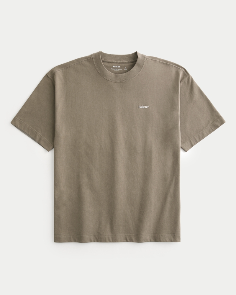 Men s Boxy Heavyweight Logo Crew T Shirt Men s Tops HollisterCo