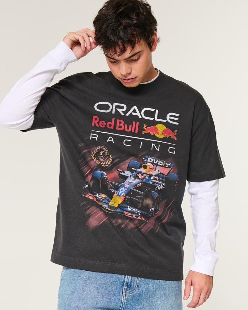 Hombres Camiseta cuadrada de peso alto con gráfico Oracle Red Bull