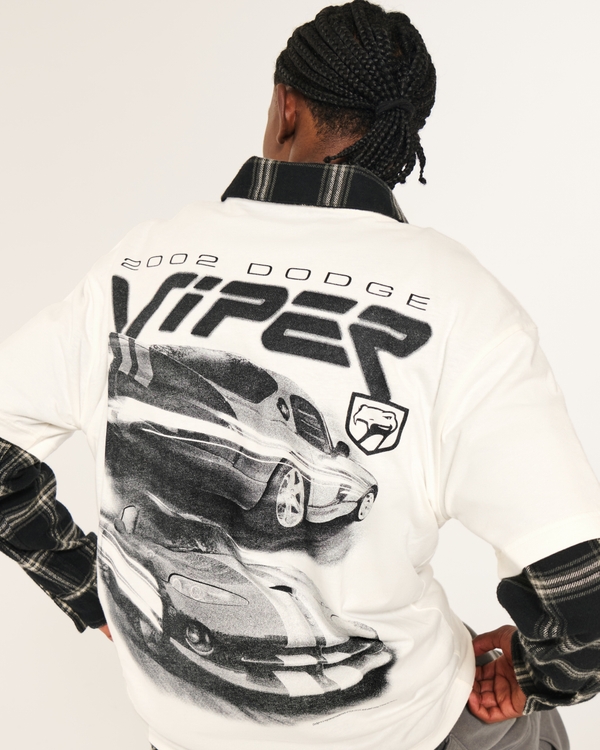 Boxy Dodge Viper Graphic Tee, Cloud White