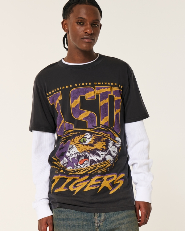 Relaxed Louisiana State University Tigers Graphic Tee, Black