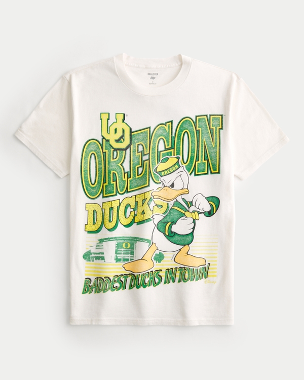 Relaxed Disney University of Oregon Ducks Graphic Tee, Cream - Oregon