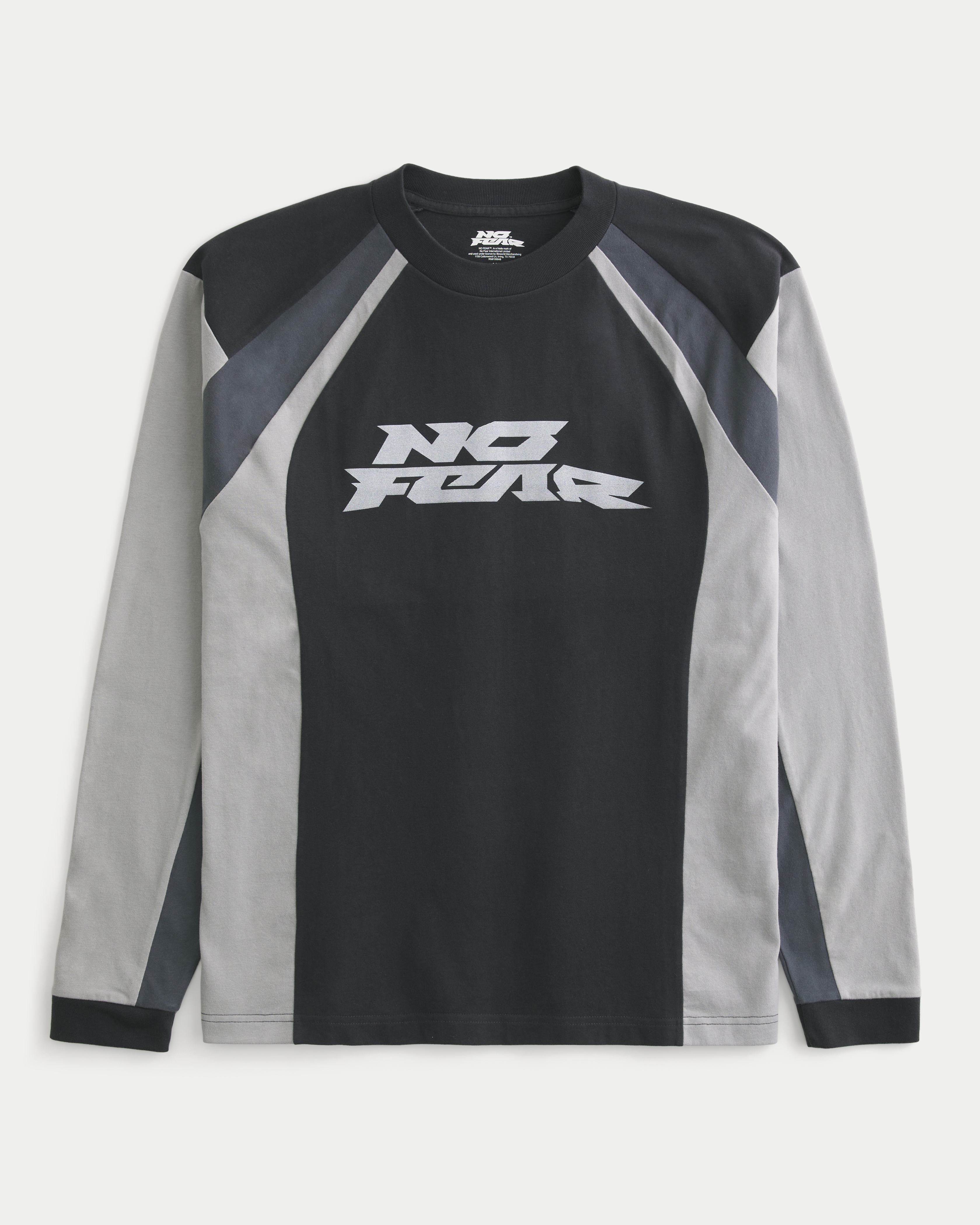 Boxy Heavyweight Long-Sleeve No Fear Moto Jersey Tee