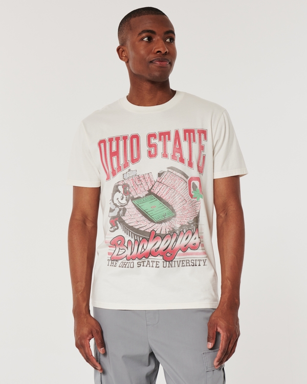 Ohio State Buckeyes Graphic Tee, Off White - Osu