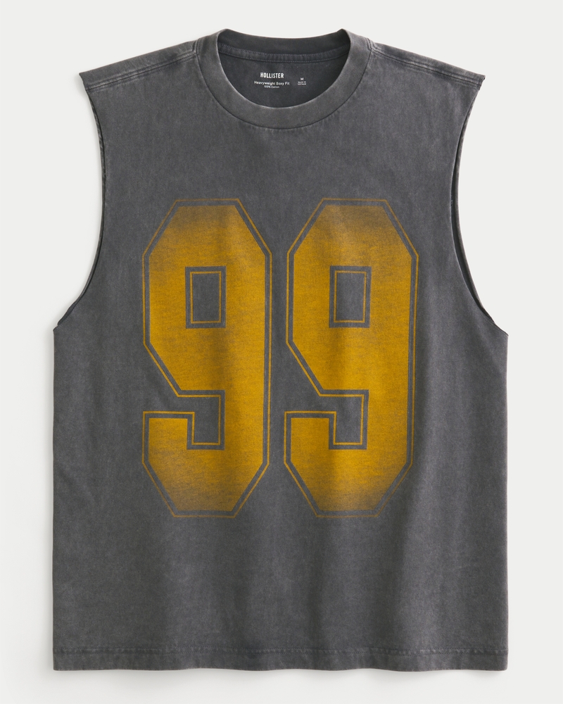 Men's Boxy Heavyweight Number Graphic Cutoff Tank Men's Sale