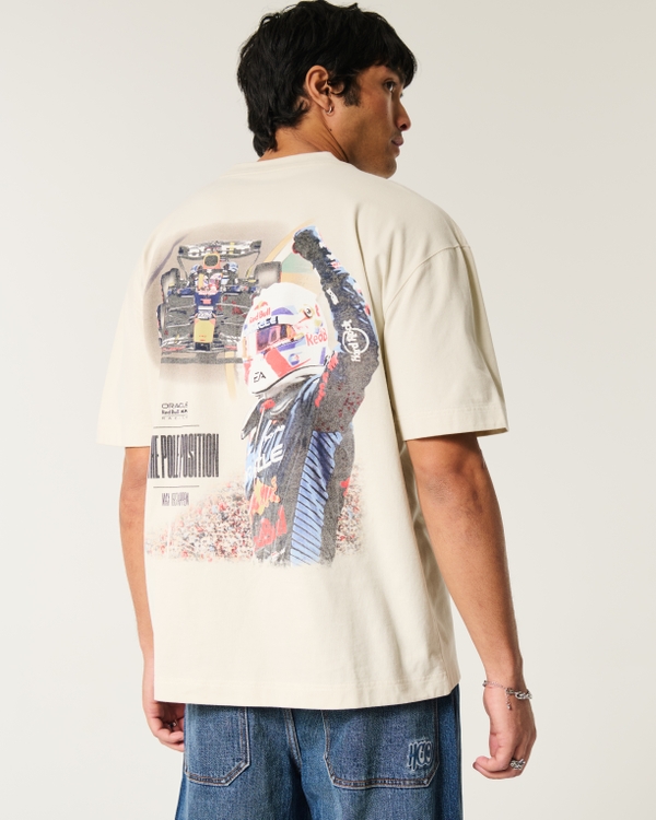 Schweres, kastiges Tee mit Oracle Red Bull Racing-Grafik, Creme view 1