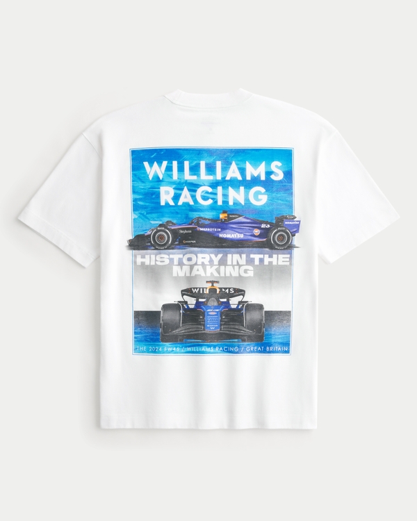 Boxy Heavyweight Williams Racing Graphic Tee, White view 1