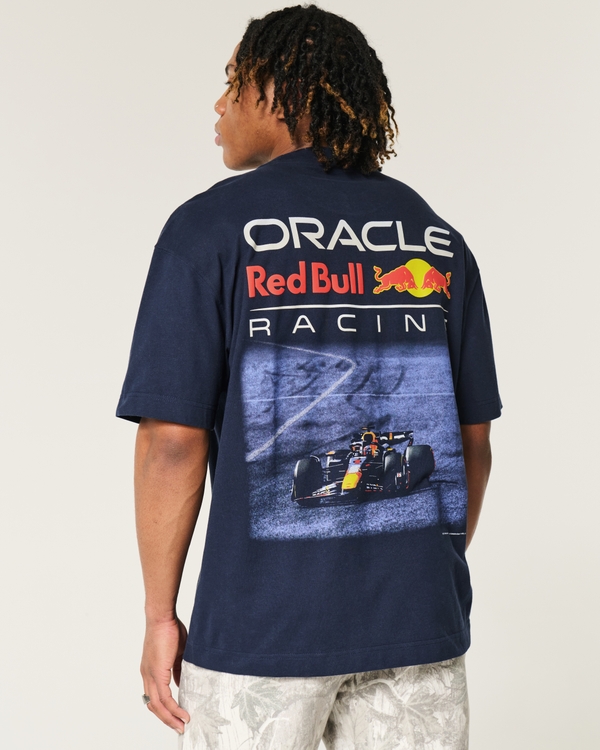 Boxy Heavyweight Oracle Red Bull Racing Graphic Tee, Navy view 1