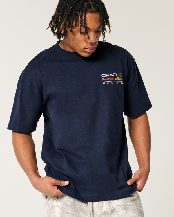 Boxy Heavyweight Oracle Red Bull Racing Graphic Tee, Navy view 2